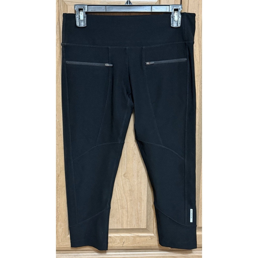 Mondetta Athletic Capri Leggings Women's Size Medium Black Zippered Pocket